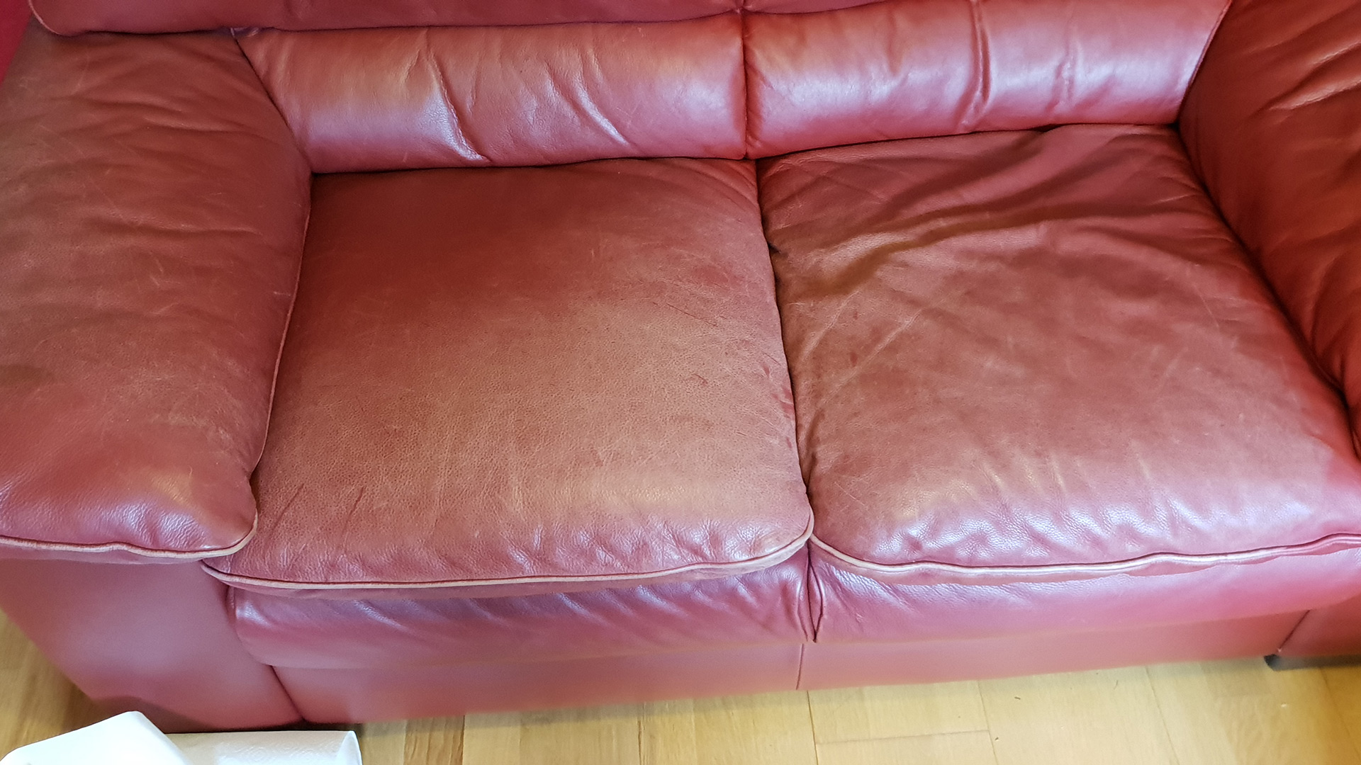 red leather before