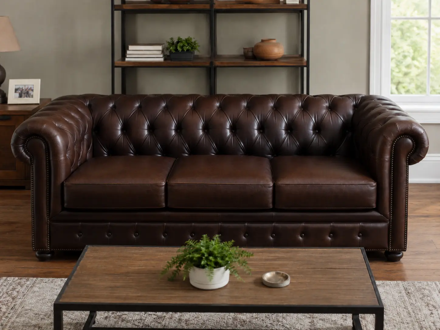 The same leather sofa fully restored